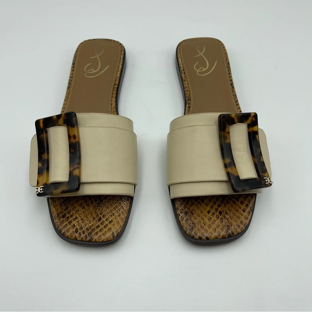 Sam Edelman Inez Slide-SZ 8M-Sand Leather Sandals- MSRP $120 - Picture 3 of 13
